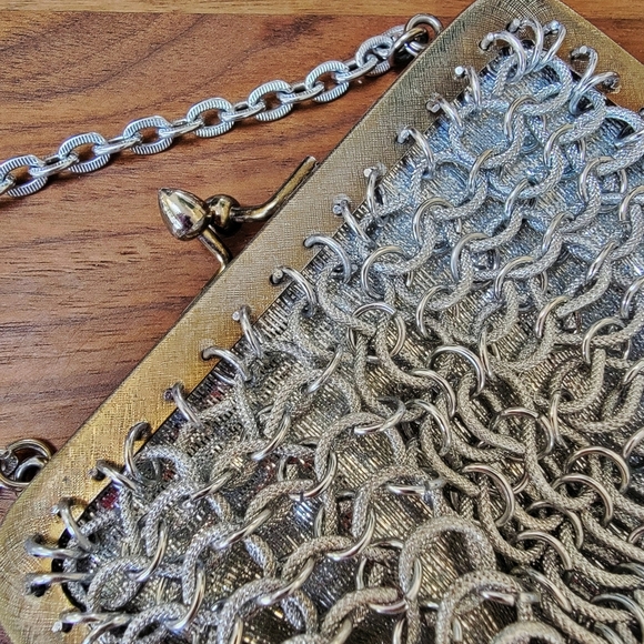 #Vintage #Bonwit #Teller #Magid Silver Chain Links Strap Evening Bag - Picture 7 of 7